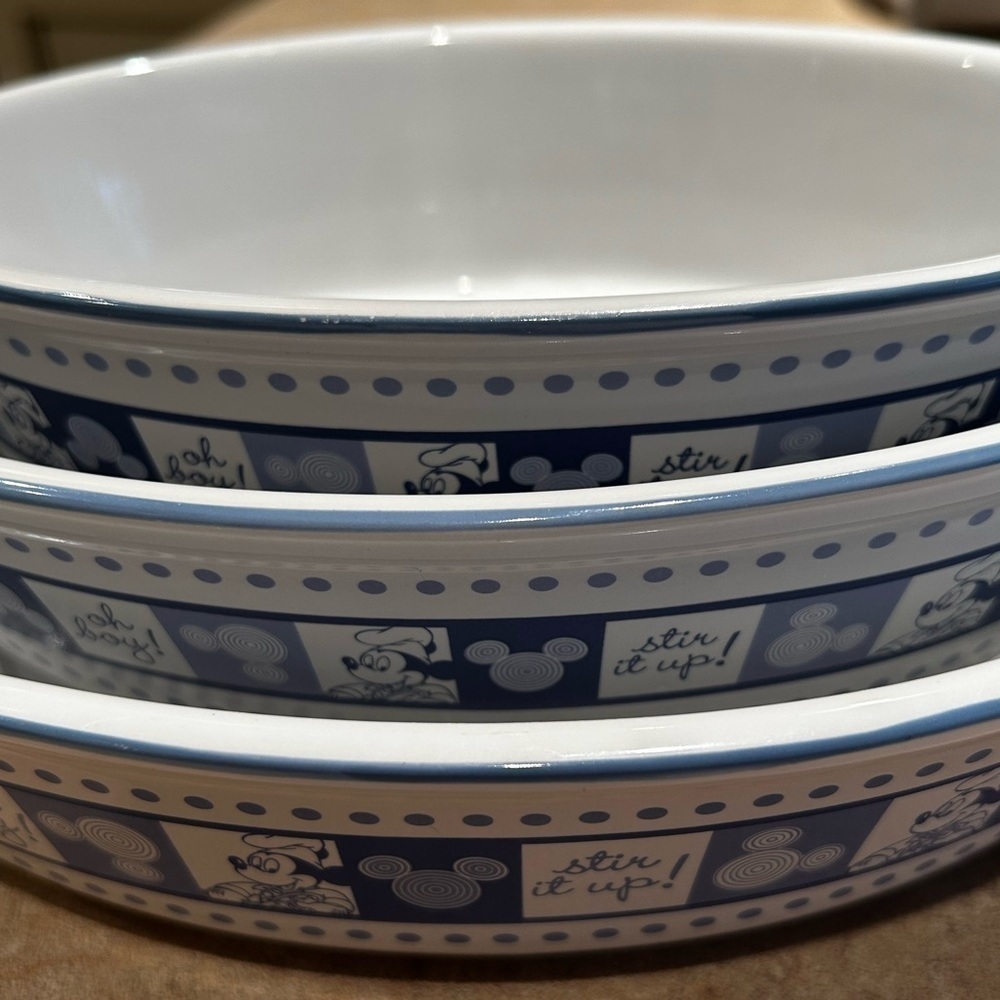 NWOT 3 Authentic WDW Walt Disney World, Mickey Mouse, Baking Dish, White Ceramic - Picture 2 of 4
